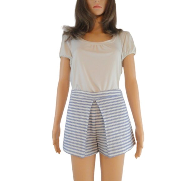 BCBGeneration Shorts White & Blue - Picture 1 of 5